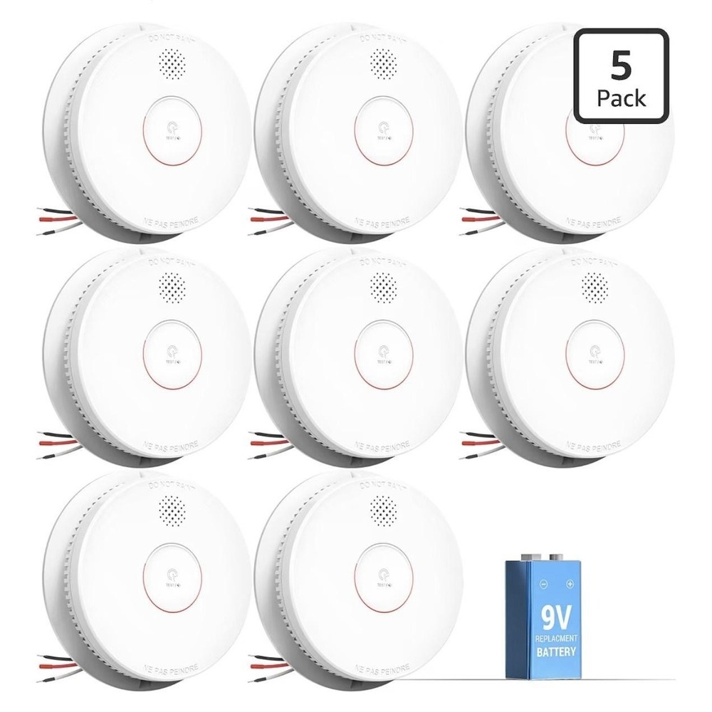 Siterwell GS509A Photoelectric Smoke Alarm‎ 8 Pack White Hardwired Interconnect